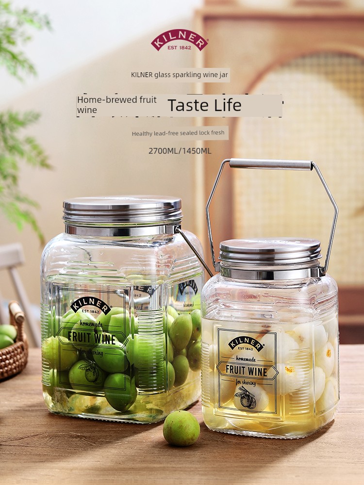 英倫風格玻璃罐釀酒器 韓式家用密封果汁瓶