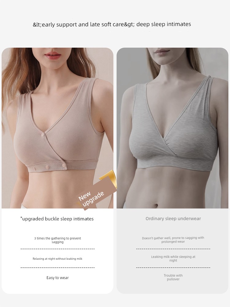 Deep Sleep Nursing Bra for Postpartum Breastfeeding, Maternity Underwear for Pregnancy, Silk Sleep Bra for Pregnancy, Cross-Style — 2