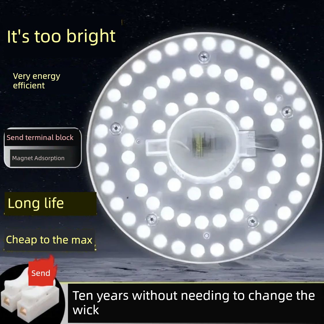 Led Ceiling Light Core Magnetic Attachment Retrofit Replacement Light Panel Light Strip Light Board Household Energy-Saving Eye-Protection Lens Patch