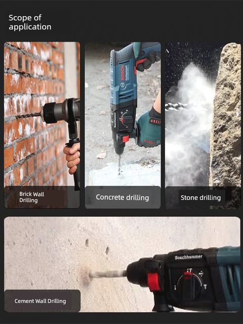 Round handle drill bit two pits and two grooves impact drill bit tungsten steel alloy extended wall reinforced concrete electric hammer drill bit