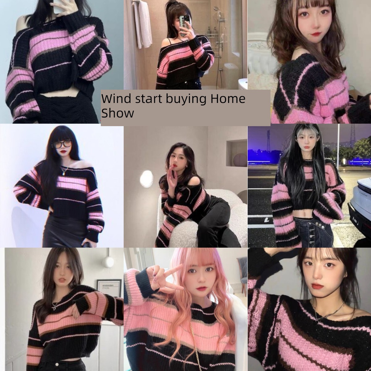 strapless  Lazy wind Pink sweater hottie Sweater