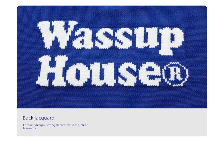 WASSUP letter leisure time trend Round neck men and women sweater