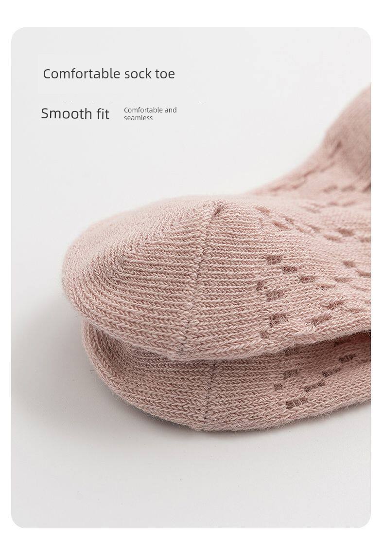Baby Socks for Girls, Summer Mesh Breathable Bowknot Cute Anti-Mosquito Socks, Over-The-Knee Loose Fit That Doesn'T Squeeze the Legs — 9