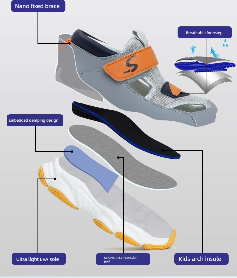 Kids Flat Foot Correction Sandals Inner and Outer Eight Characters Correction Coolname Sneaker Baby Foot Valgus Tiptoe Arch Supporter — 9