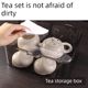 Tea set storage box with lid dustproof transparent tea table table top tea tea cup sorting storage Kung Fu teapot storage rack