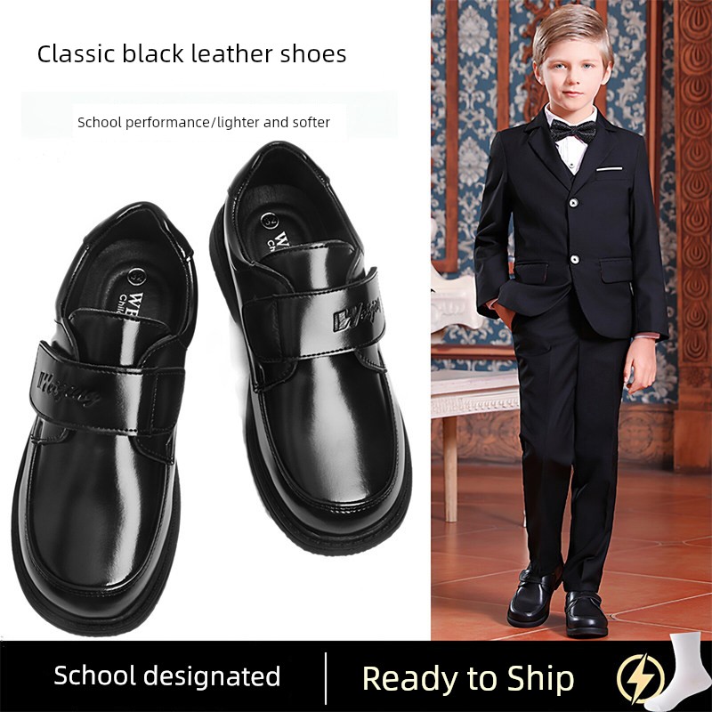 Boys' Performance Spring & Fall New Arrival Soft Bottom Student Leather Shoes — 6