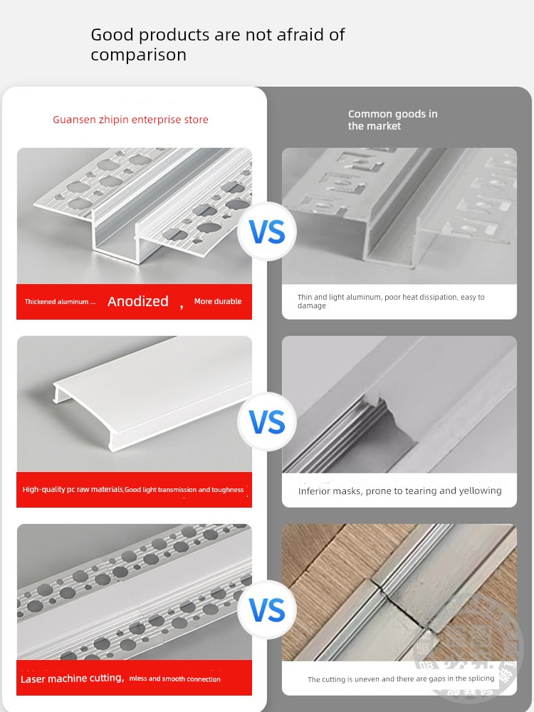 Led Embedded Linear Strip Light Black Strip Recessed Plaster Light Channel Living Room Ceiling Aluminum Channel
