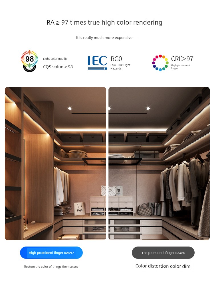 Xiaomi Smart Cabinet Light Strip Embedded LED Light Sideboard Cabinet Bottom Light Wardrobe Wine Cabinet Bookcase Laminate Lamp