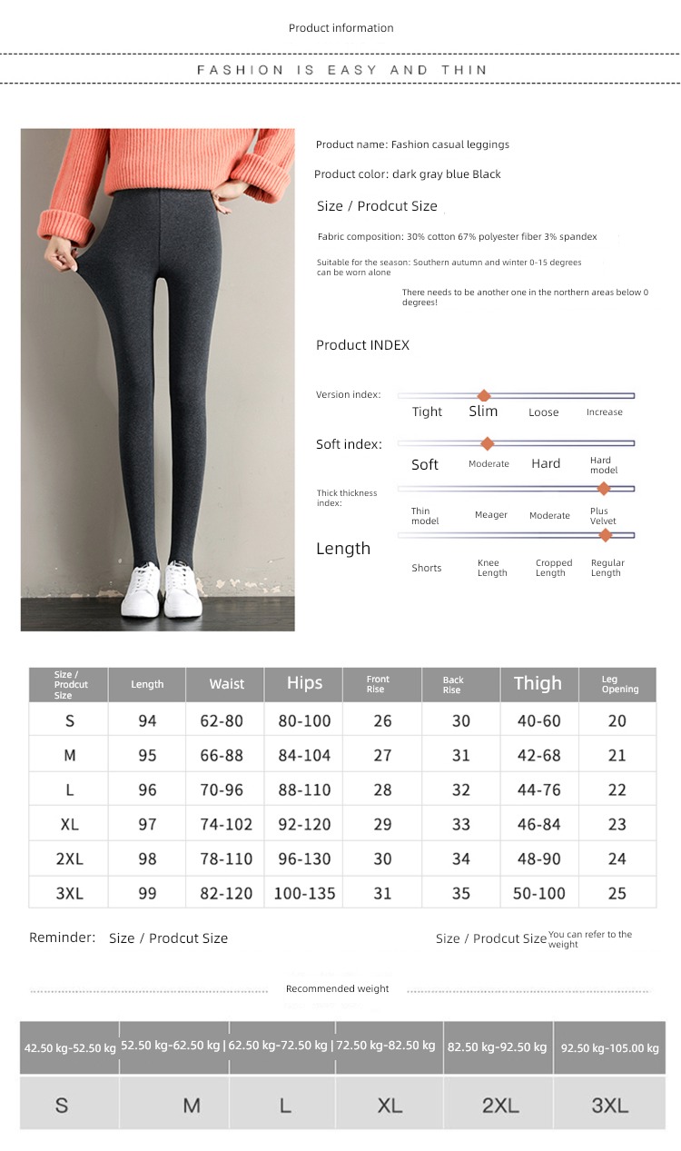 ma'am pure cotton Self-cultivation Show thin Step on one's feet Plush Leggings