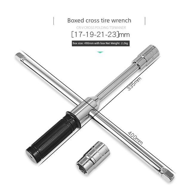 Car tire wrench labor-saving disassembly tool tire change cross sleeve set tire change spare tire artifact