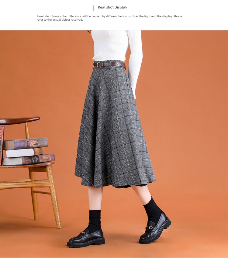 A word lattice female Autumn and winter Medium and long term Retro skirt