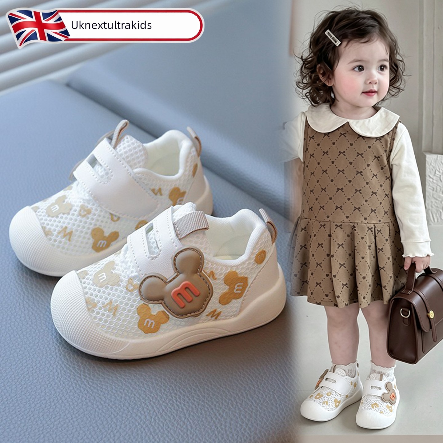 British Nu Baby Toddler Shoes for Girls, Spring and Autumn Functional Shoes for One-Year-Old Children, Soft-Soled, Breathable, Non-Slip for Infants and — 4