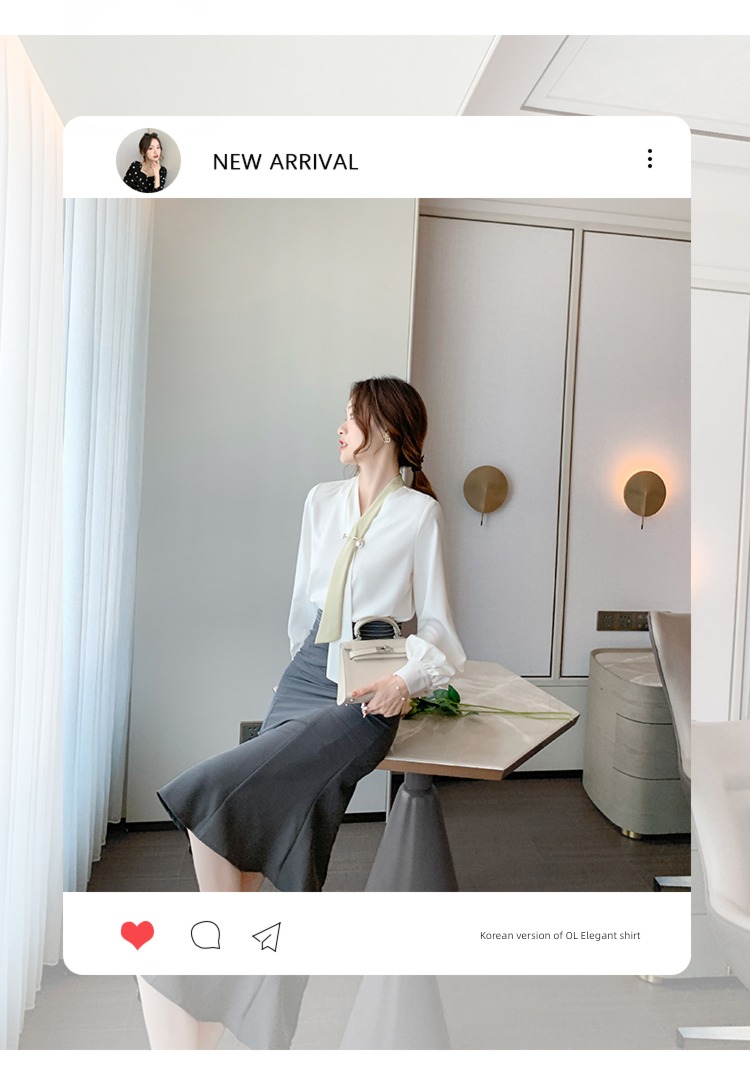 Early autumn jacket Advanced sense French Chiffon shirt