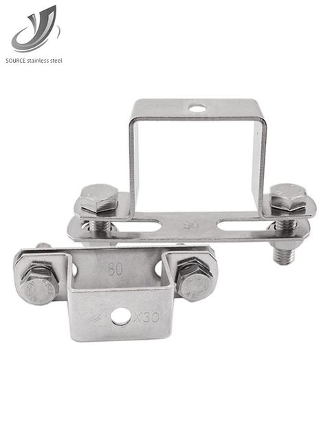 304 stainless steel thickened square fixed card riding card, pipe clamp, pipe bracket, water pipe clamp, drilled square tube card