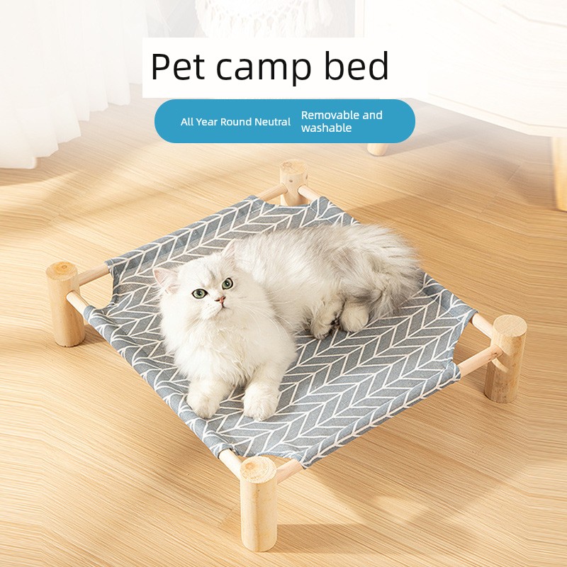 貓咪吊床透氣夏季寵物墊 可拆洗四季通用實木貓窩毯子防潮