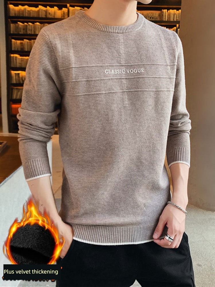easy Round neck leisure time trend Versatile man sweater