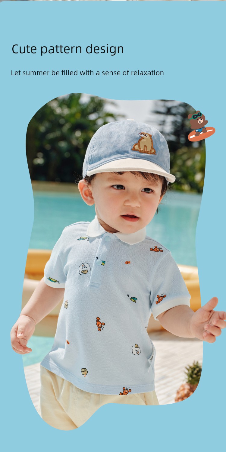 Balabala Kidsren's Clothing Baby Short-Sleeved T-Shirt Boys Infant Summer Clothing Kidsren's Tops 2026 New Style Cute and Trendy — 9