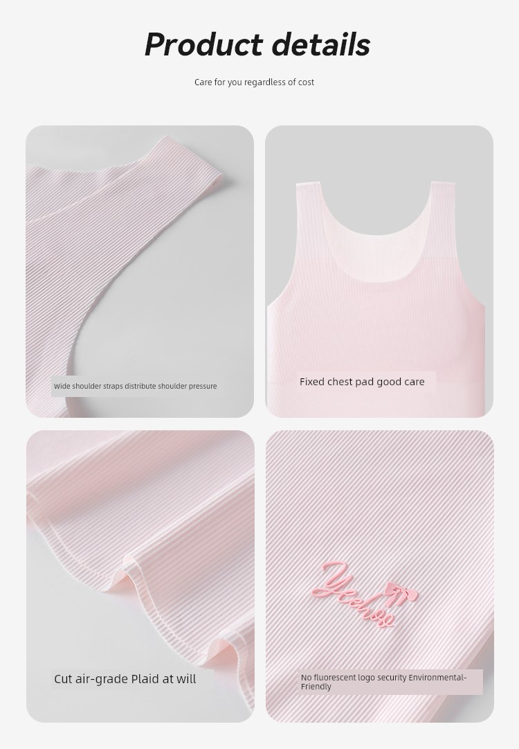 YEEHOO Children's Underwear Development Period Young Adult Bra Girl Wide Shoulder Strap Vest Primary School Students Breathable Tube Top Class A — 17