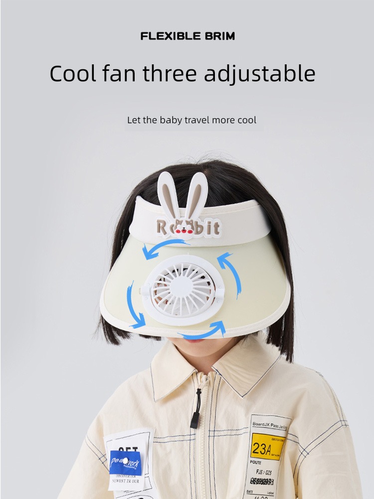 lovely summer Empty roof sunshade With fan children Hat