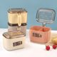 Press-type double-cage integrated seasoning box moisture-proof seal transparent lid storage salt chicken essence seasoning with spoon