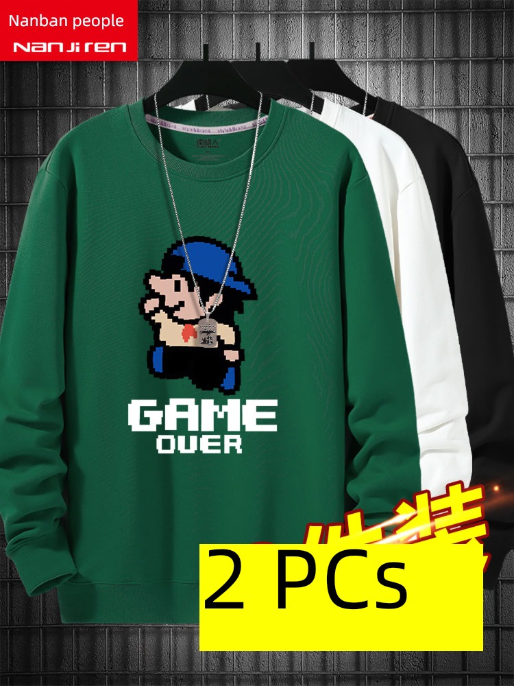Autumn and winter easy Thick style pixel game Round neck Sweater