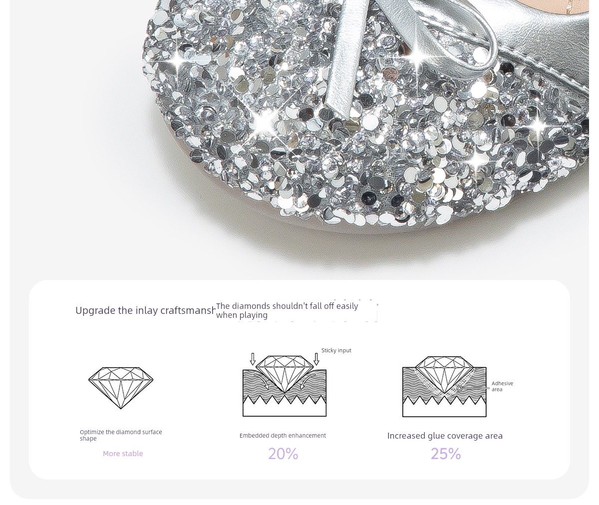Princess Shoes for Girls, 2026 New Autumn Children's Shoes, Small Leather Shoes, Baby Crystal Shoes, Silver Soft-Soled Shoes — 13