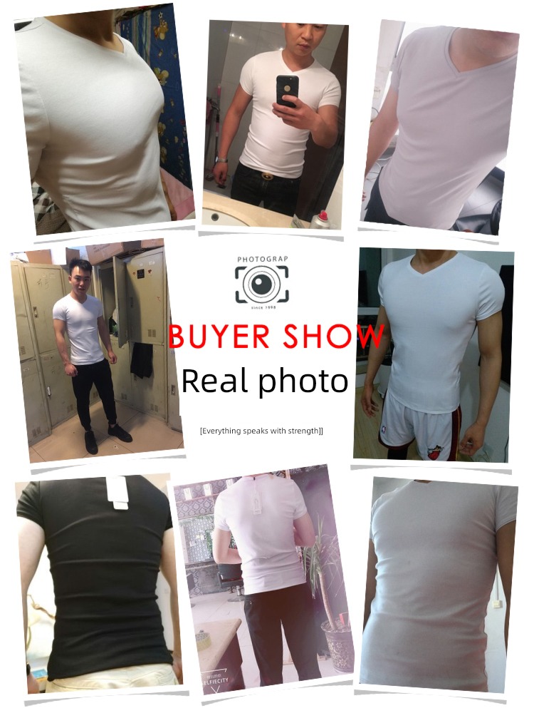 2 piece man Chicken heart collar ins Chaopai Short sleeve T-shirt