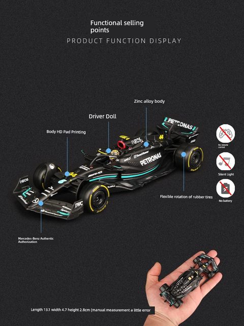 比美高F1赛车模型1:43奔驰F1车模W14方程式梅赛德斯合金车模仿真