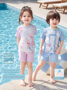 Wilberu Girls' Swimwear Two-Piece Children's Girls' and Boys' Summer Sun Protection Class a One-Piece Swimsuit for 3-Yea