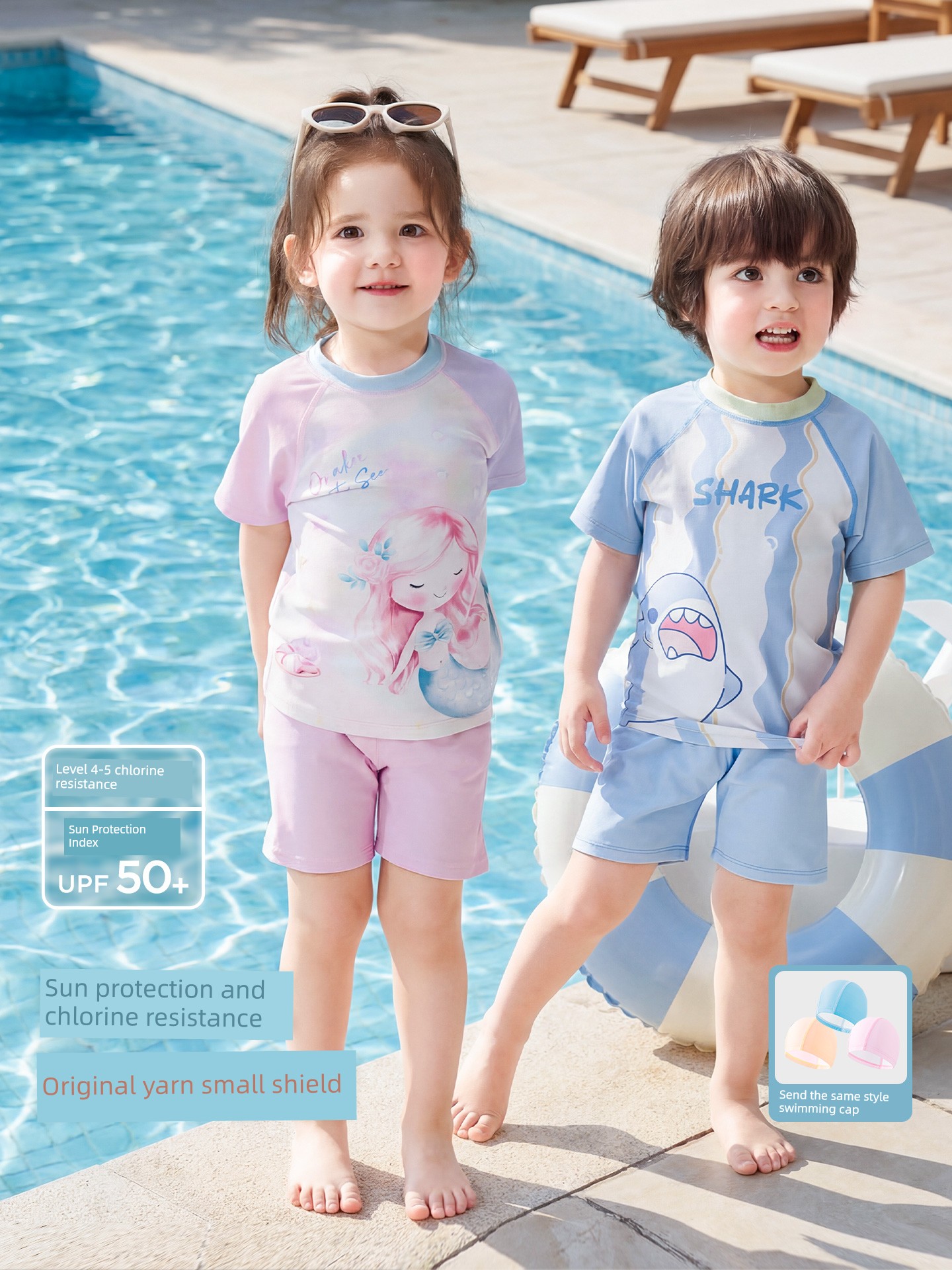 Wilberu Girls' Swimwear Two-Piece Children's Girls' and Boys' Summer Sun Protection Class a One-Piece Swimsuit for 3-Year-Olds