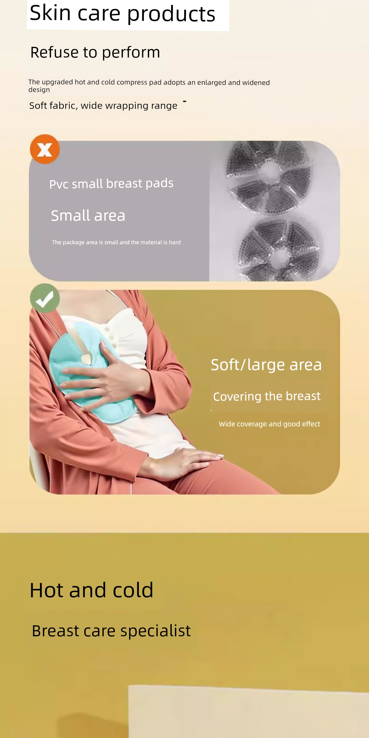 Breast Hot and Cold Compress Pads for Breast Swelling, Breast Compress for Milk Flow, Breast Cold Compress Patch, Magic Ice Pack for Postpartum Women to — 2