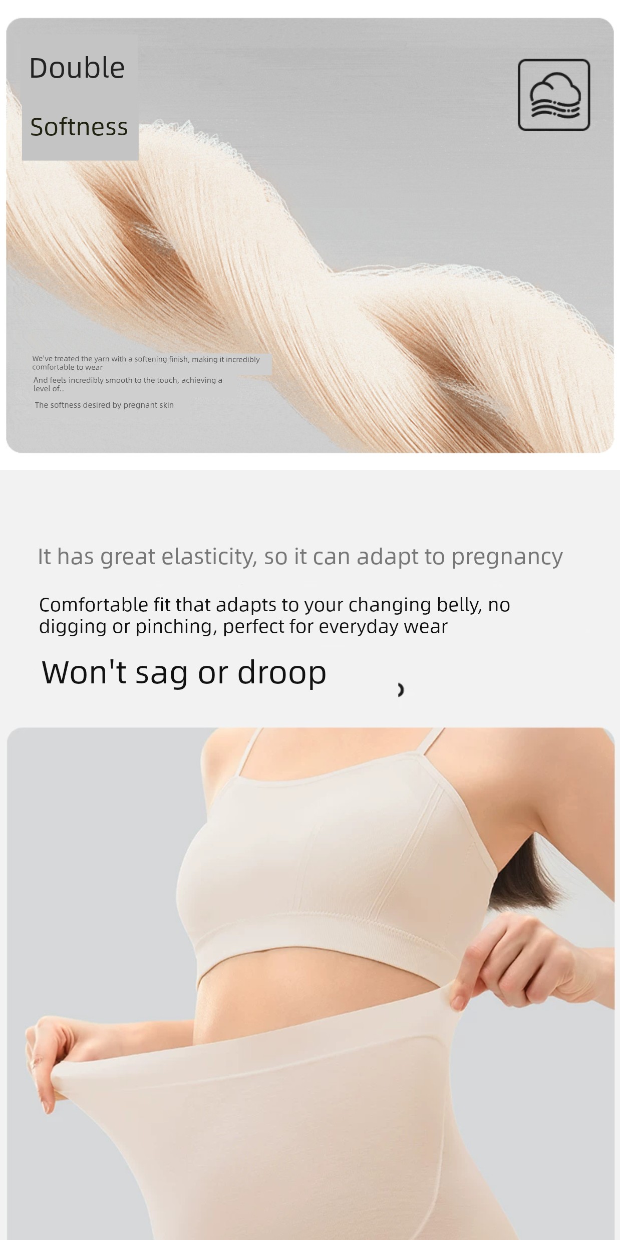 October Crystal Small Milk Leather Maternity Safety Pants, Anti-Exposure, Can Be Worn Outside, Loose-Fitting Leggings for Pregnancy, Thin Summer Style for — 7