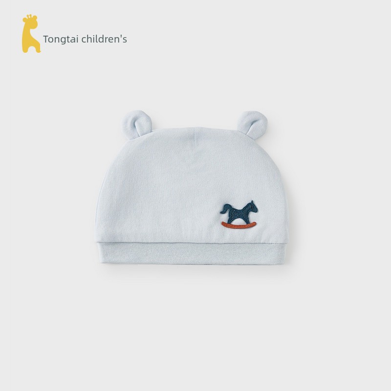 Tongtai Baby Hat Pure Cotton Baby Hat Newborn Baby Fontanelle Protection Hat Newborn Double-Layer Windproof Hat Hooded Hat — 2