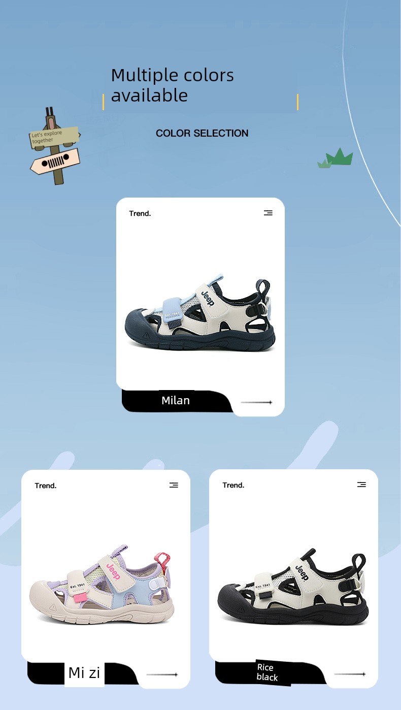 Jeep Children's Closed-Toe Sandals for Boys, Summer Water Shoes, 2026 New Model, Suxi Shoes for Girls, Non-Slip Beach Shoes — 5