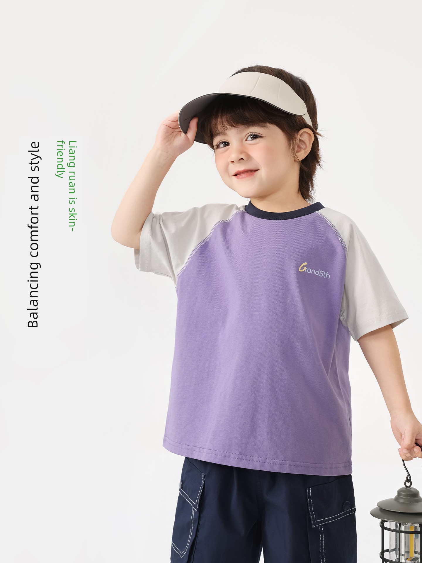 [Clearance Short Sleeve T-Shirt Collection 101-2020] Right-Ou Boys' Pure Cotton Short Sleeve T-Shirt Summer Thin Style Trendy Top — 3