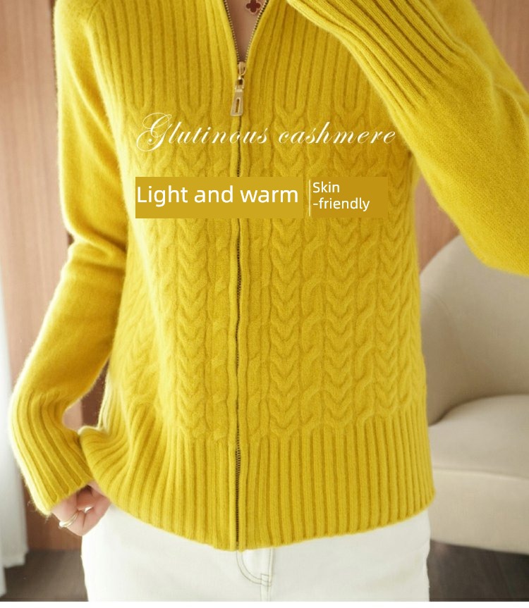 easy Women's wear zipper sweater loose coat knitting Cardigan