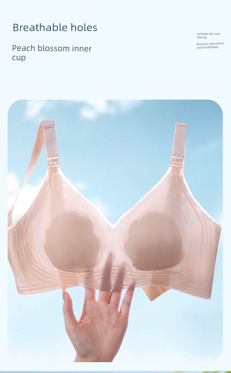 Rovo Nursing Bra Summer Thin Breathable Anti-Sagging Breast-Shaping Postpartum Breastfeeding Bra for Pregnant Women — 4