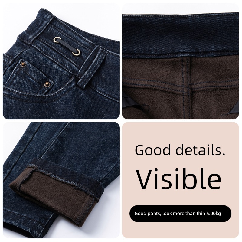 Plush Jeans female winter thickening Winter money Women Velvet belt one Velvet Martin boots collocation Of winter trousers Women's money