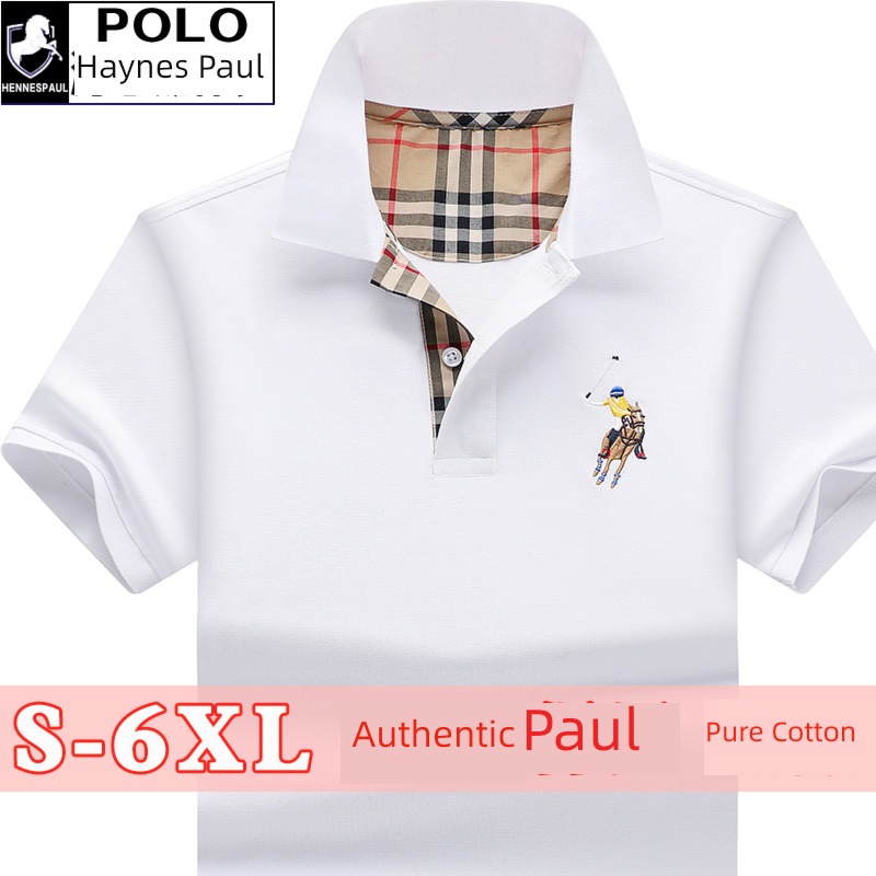 tide high-end Paul Short sleeve Lapel Big size Polo shirt