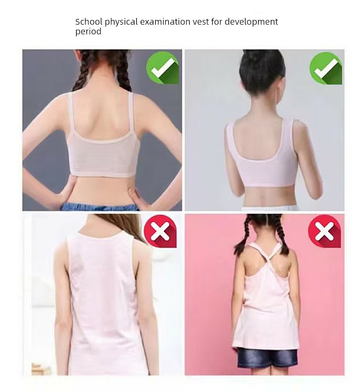 Pure Cotton Girls' Underwear for the First Stage of Development, Suitable for Elementary School Students Aged 7-12, Cotton Vest for Older Children and — 2
