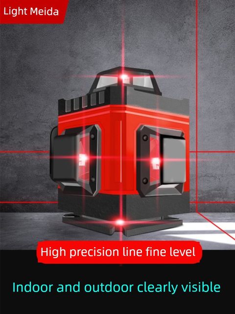 Light Meda Leveler Red Light 12-line Infrared 16-line Green Light Laser High-precision High-light Thin Line Level Instrument