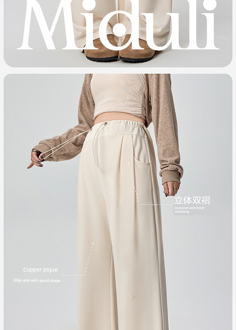 Maternity Pants for Autumn, Wide-Leg Pants That Don'T Squeeze the Belly, Fall/Winter Fleece-Lined Casual Straight-Leg Long Pants for Petite Women, Autumn — 2