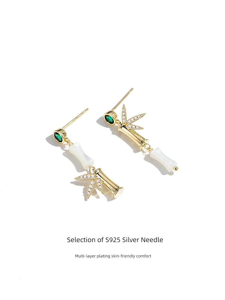 Light luxury Silver needle female Minority Sense of design Ear Studs