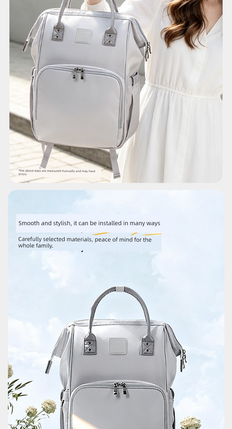 [New Product] Alamom Mommy Bag Large Capacity Fashionable Multifunctional Lightweight Backpack for Mother and Baby Outings — 9