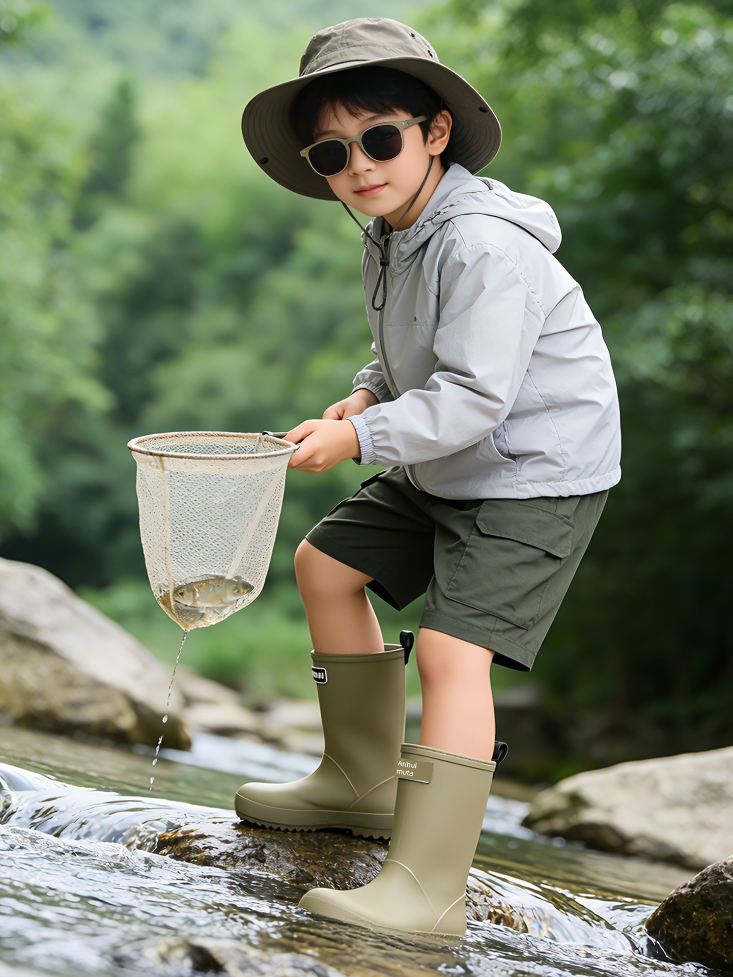 Children's Family Outdoor Rain Boots, Unisex Waterproof Ankle Boots with Anti-Slip Soles, Casual Hiking Water Boots, Rubber Shoes — 3