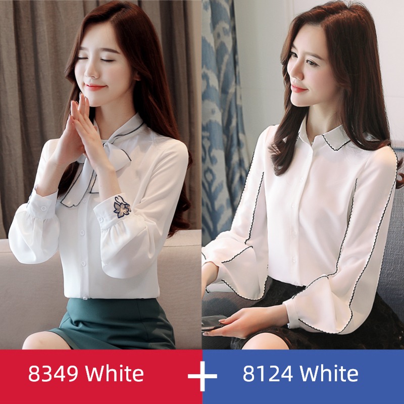 ma'am Minority Long sleeve fashion Good morning! spring Chiffon shirt