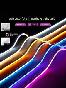 Smart Rgb Light Strip with USB Plug-In, Low Voltage, Ultra-Bright Led Self-Adhesive Light Strip, Flexible Colorful Water