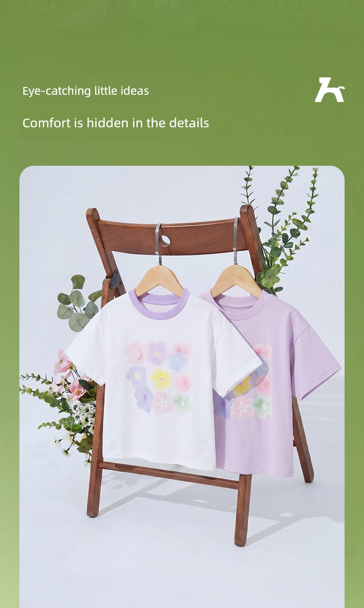 Semir Children's Short-Sleeve T-Shirt 2025 Summer New Style Comfortable Loose Printed Girls' Clothing with a Unique Design — 12