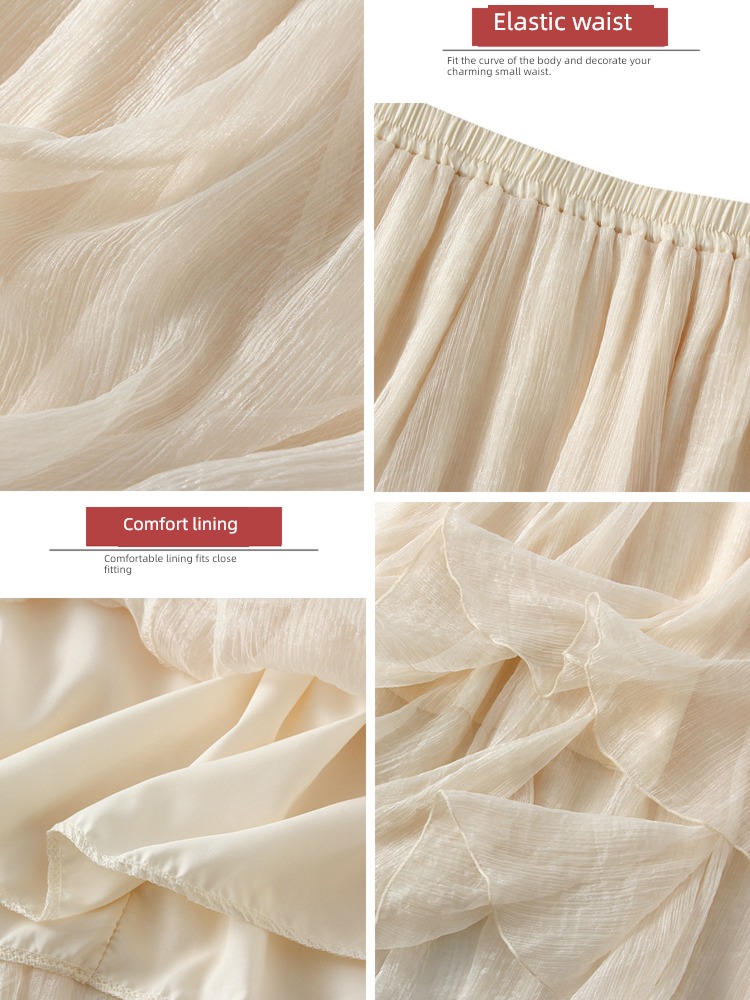 Irregular Spring and summer Sagging feeling A word Cake skirt