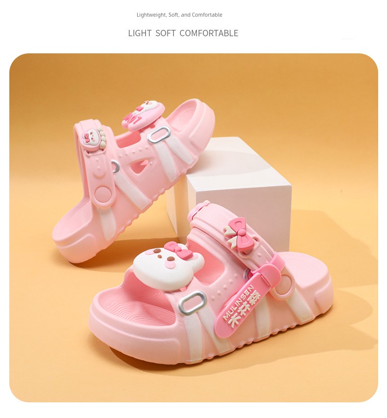 Mulinsen Girls' Sandals 2026 New Summer Children's Slippers for Older Kids, Suitable for Water, Non-Slip Girls' Sandals — 25